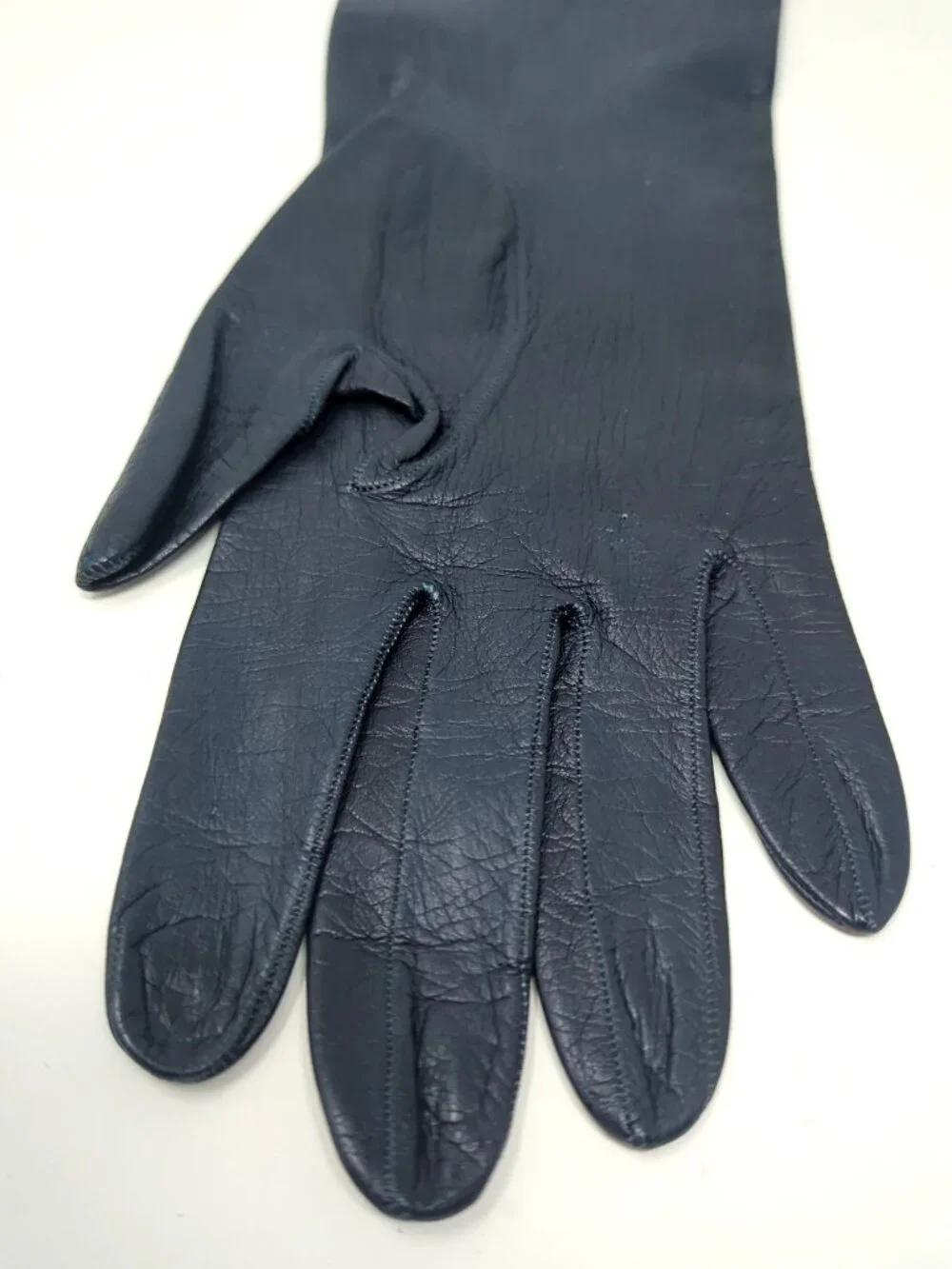 Vintage 60s Roger Fare Gloves X Small 6.5 Blue Leather France